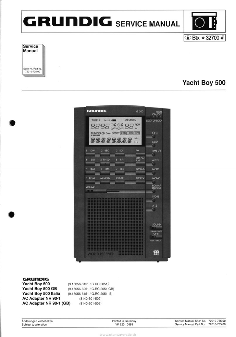 grundig_yacht_boy_500_维修说明书手册
