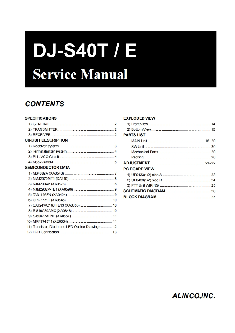 ham.dmz.ro.dj-s40-t-e_service_操作说明书手册维修电器原理图手册