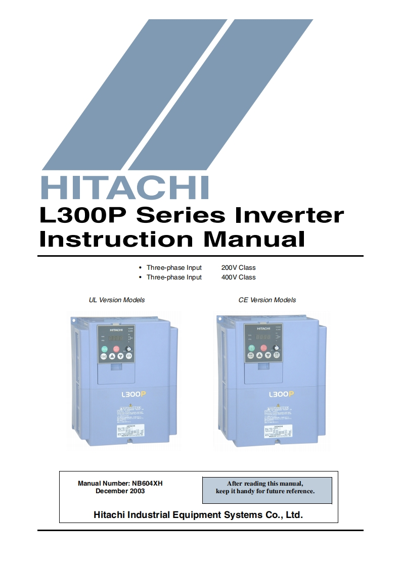 hitachi-l300p-安装操作说明书手册