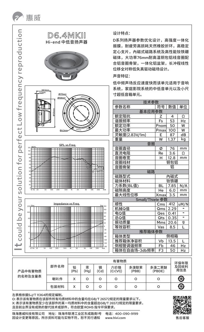 hivi惠威D6.4MKII-使用说明书手册pdf