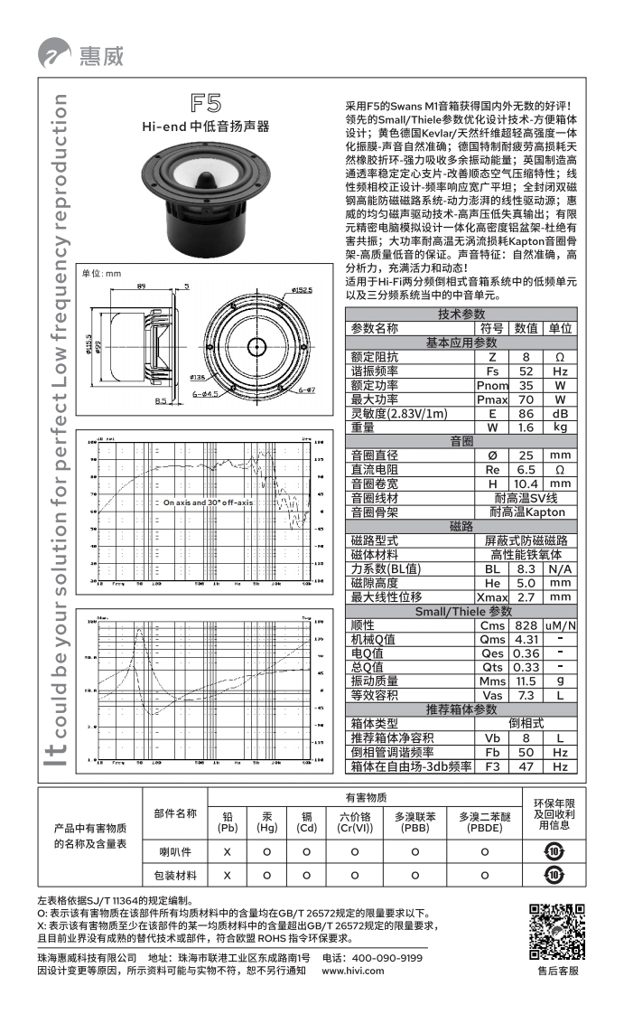 hivi惠威F5-使用说明书手册