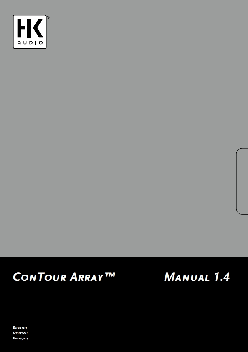 hkaudioCONTOURARRAY操作说明书手册