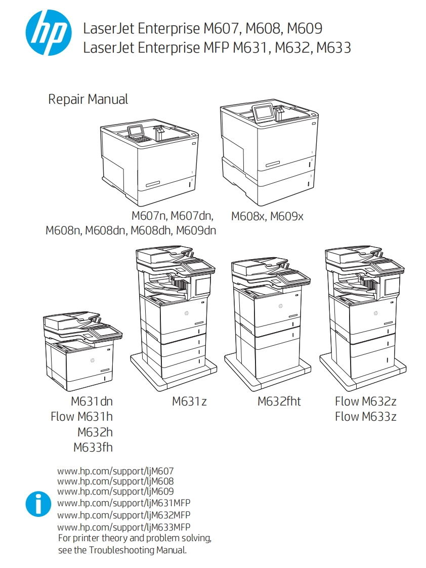 hp-lj-m607-m608-m609-m631mfp-m632mfp-633mfp-repair-manual打印机维修与故障处理手册