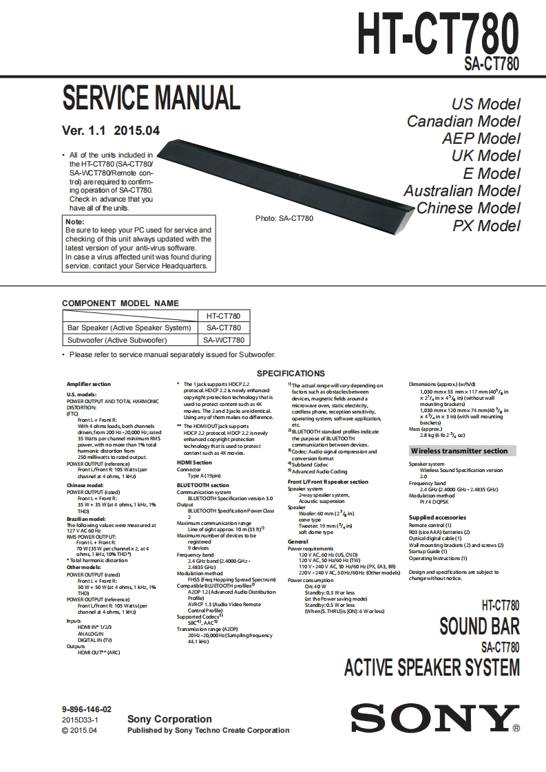 htct780_维修手册含电器原理图