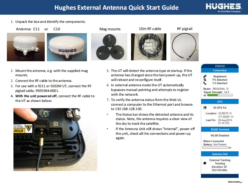 hughes-9202-bgan-land-terminal-external-antenna-快速操作说明书手册