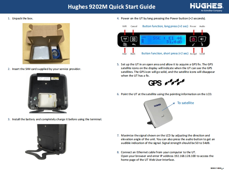 hughes-9202-bgan-land-terminal-快速操作说明书手册