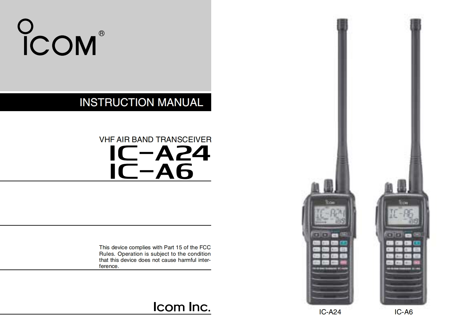 ic-a24_a6_manual操作说明书手册