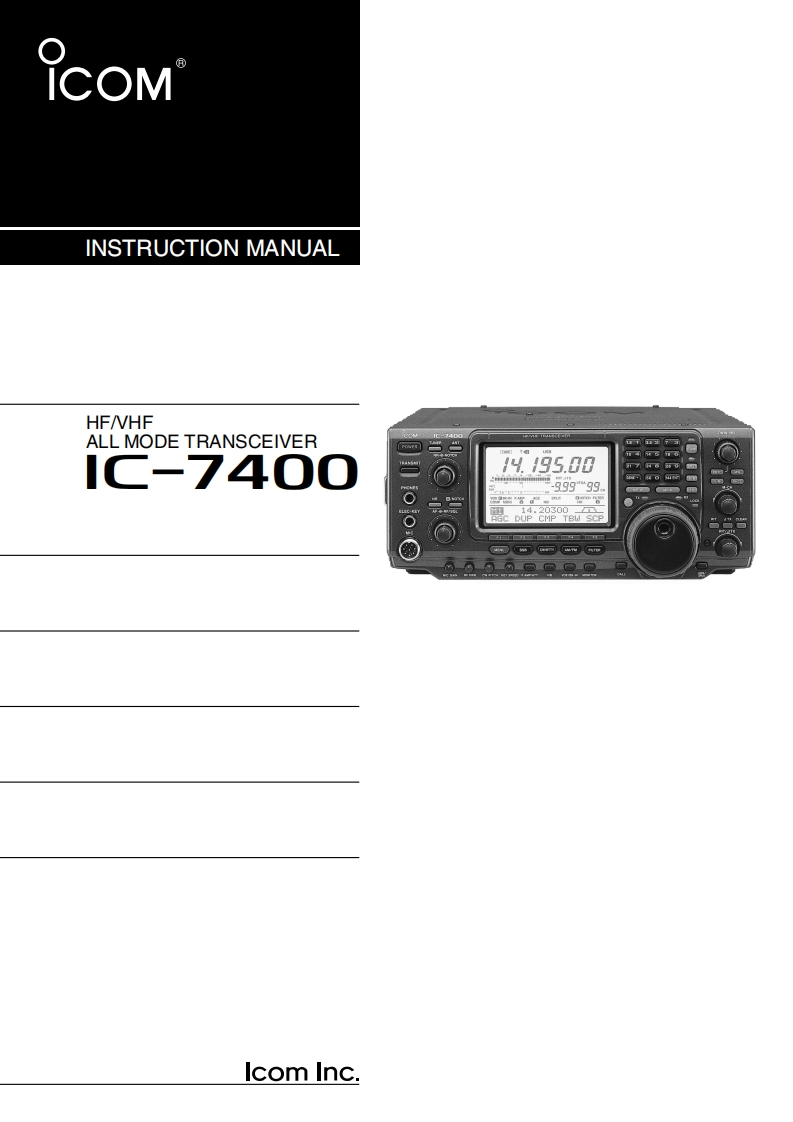 ic7400_操作说明书手册