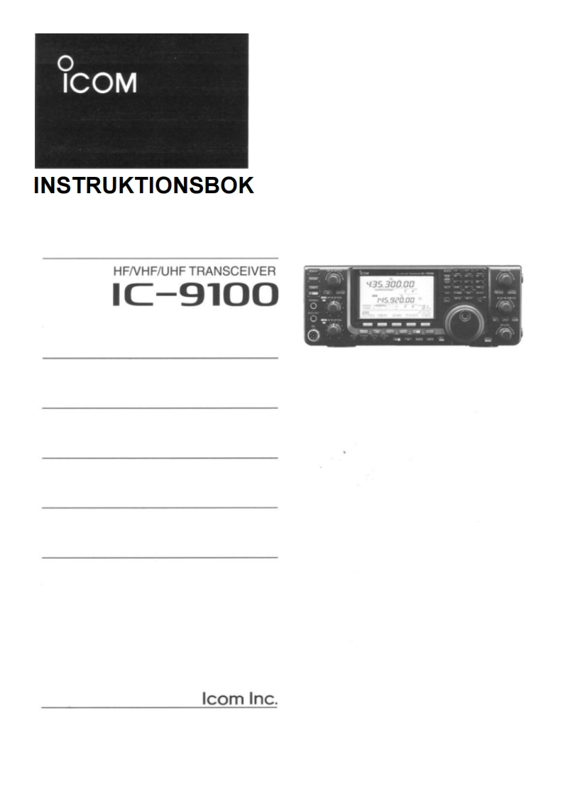 ic9100_使用说明书手册sve