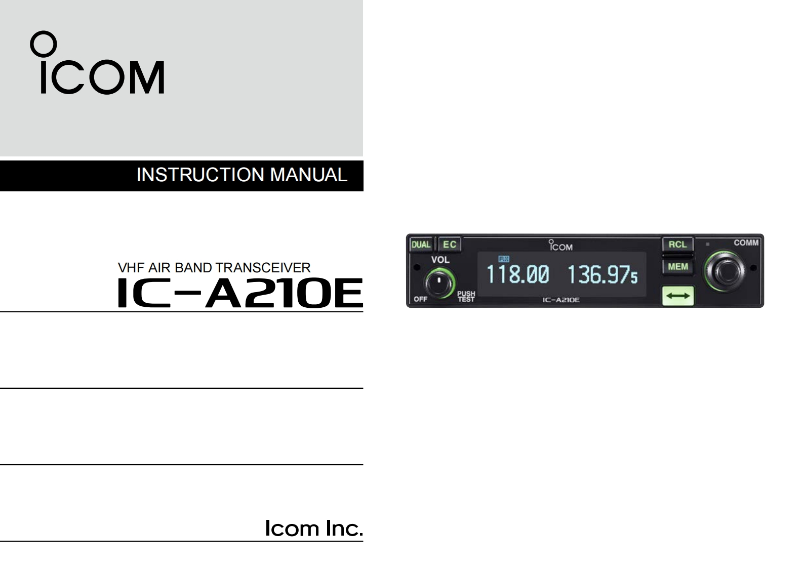 icom-ic-a210-user-guide操作说明书手册