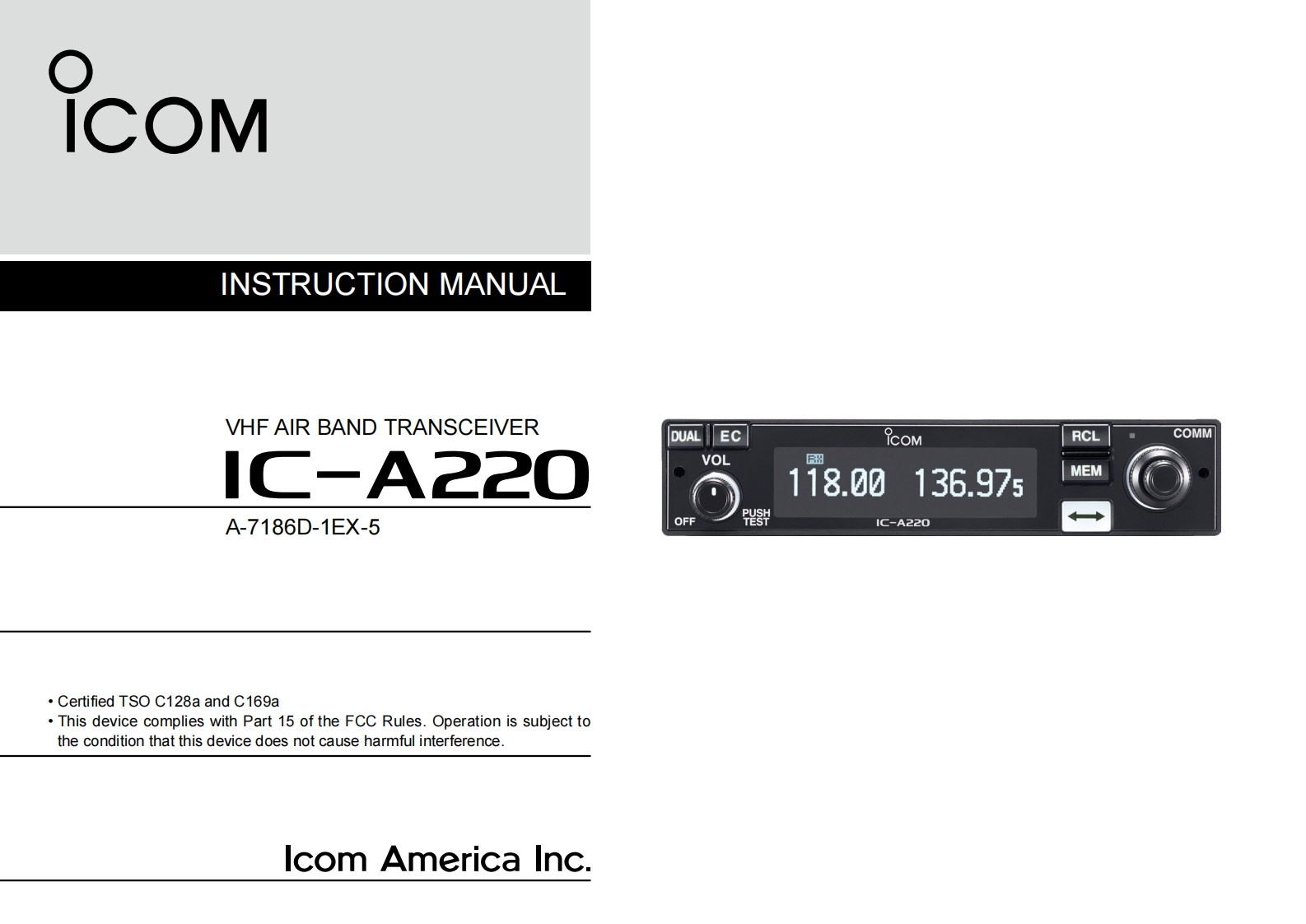 icom-ic-a220tso-user-guide操作说明书手册
