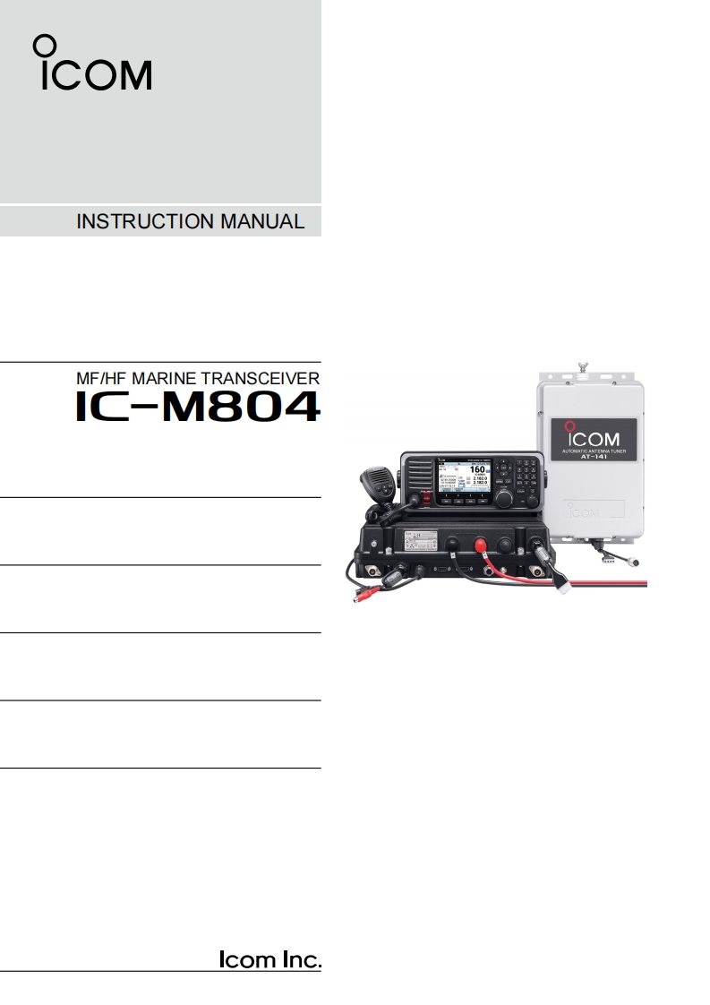 icom-ic-m804-mf-hf-marine-ssb-transceiver-操作说明书手册