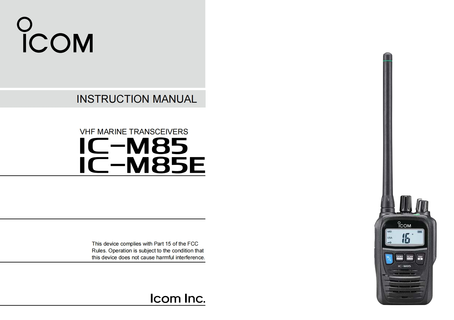 icom-ic-m85-user-manual操作说明书手册-en
