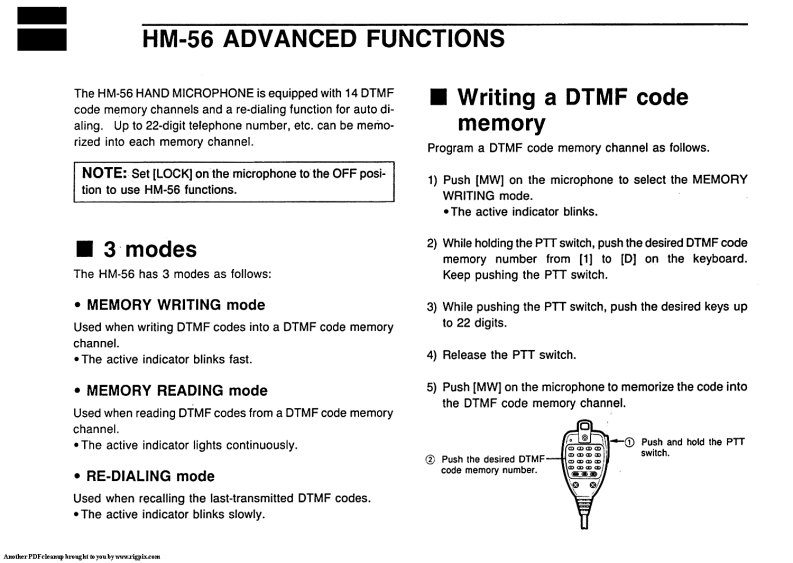 icom_hm56_使用说明书手册
