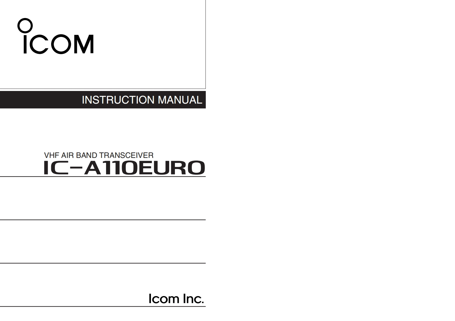 icom_ica110euro_使用说明书手册