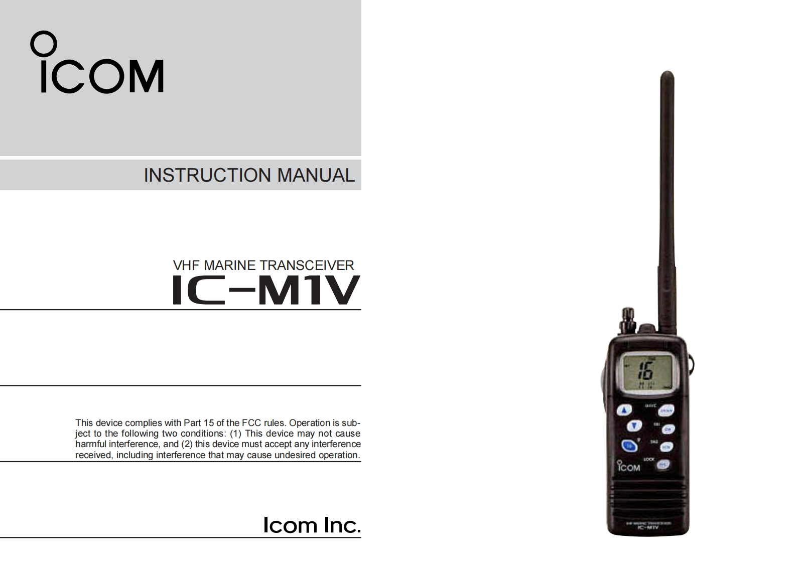 icom_icm1v_使用说明书手册