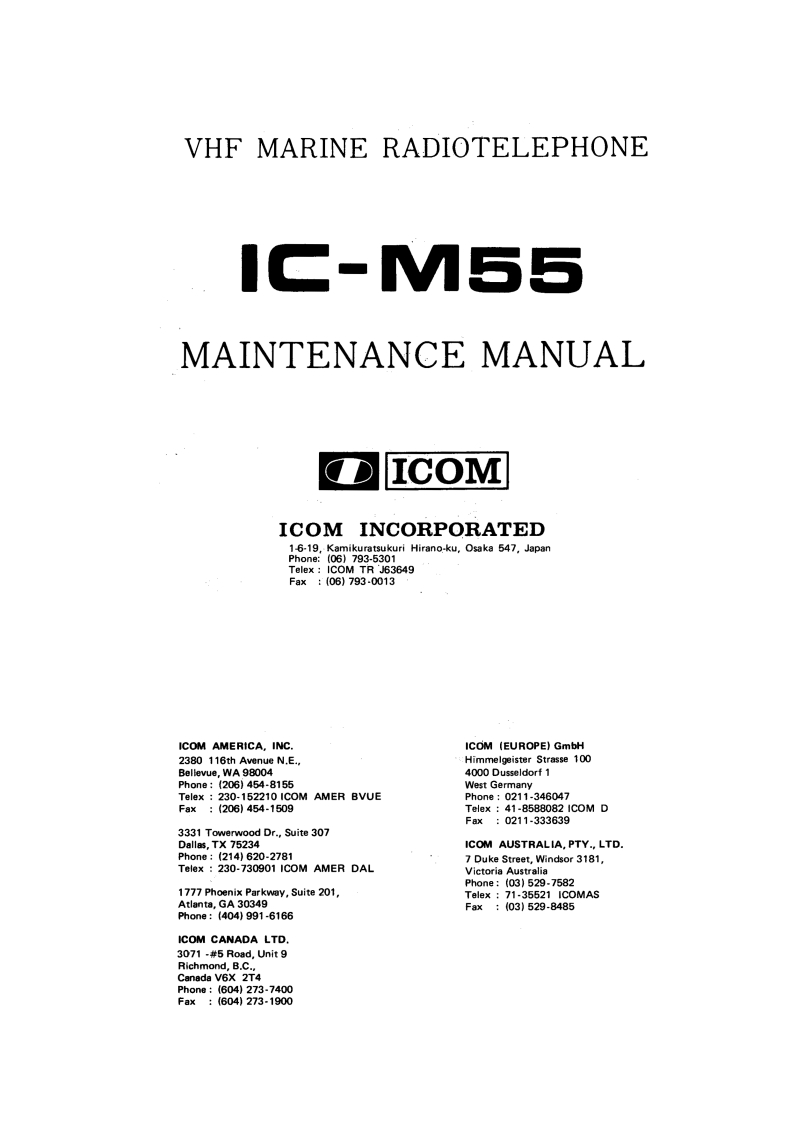 icom_icm55_维修手册电器原理图