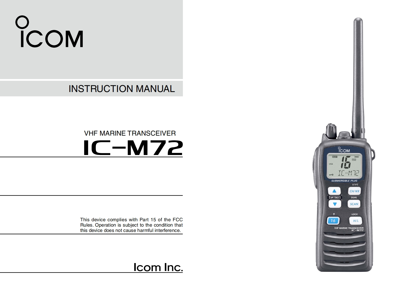 icom_icm72_使用说明书手册