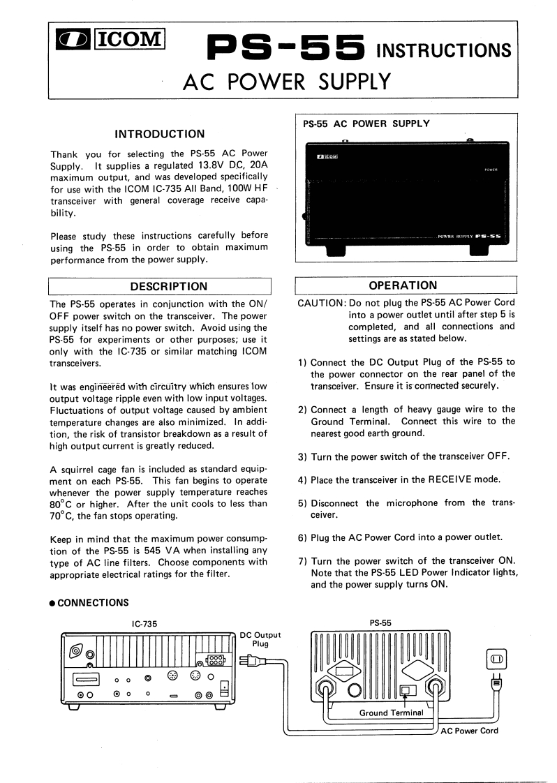 icom_ps55_使用说明书手册