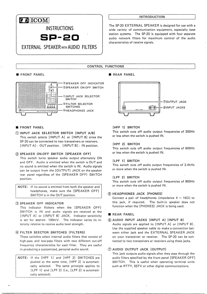 icom_sp20_使用说明书手册