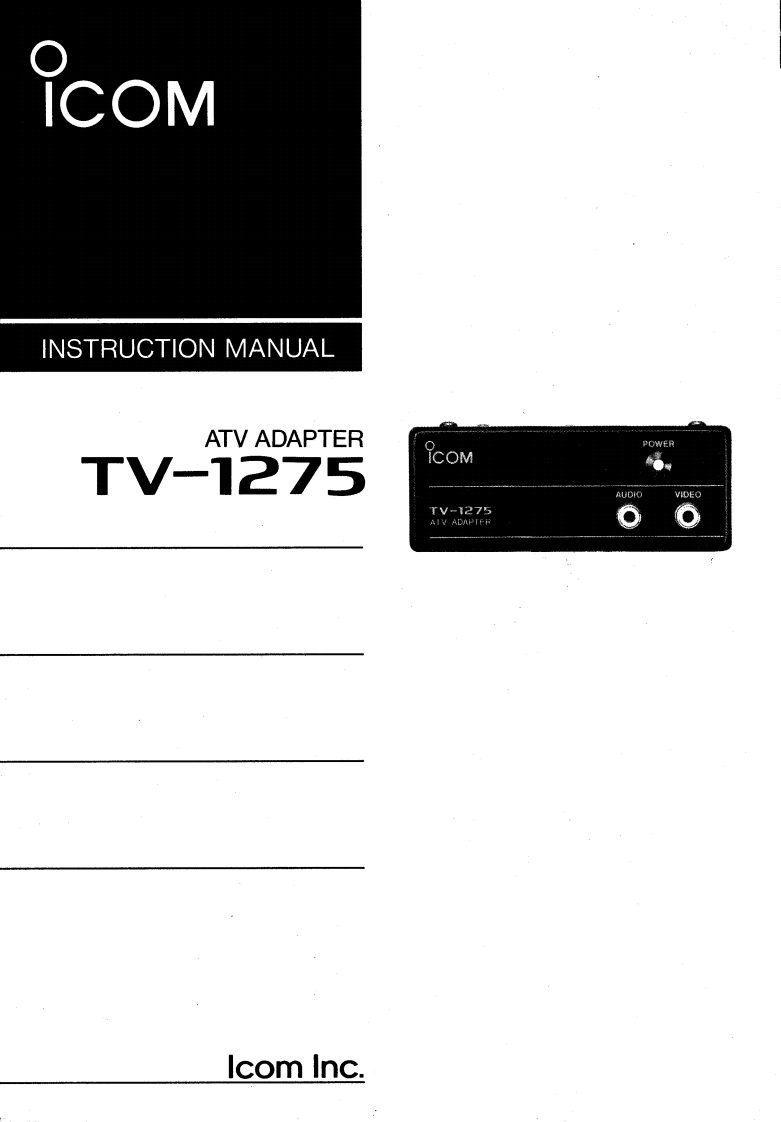 icom_tv1275_使用说明书手册