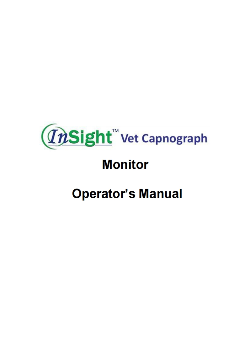 insight_vet_capnograph_monitor_操作说明书手册
