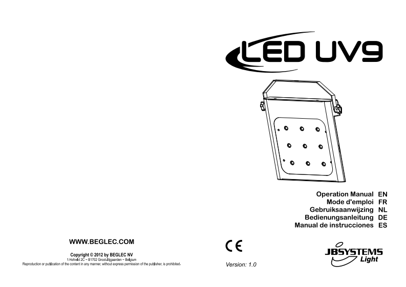 jb-led-uv-9-uv-projector_使用说明书手册