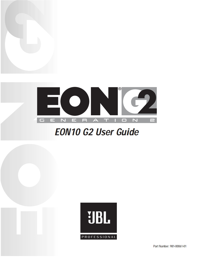 jblEON10G2操作说明书手册