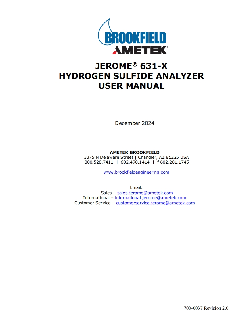 jerome-631-hydrogen-sulfide-analyzer-操作说明书手册-700-0037-(1)