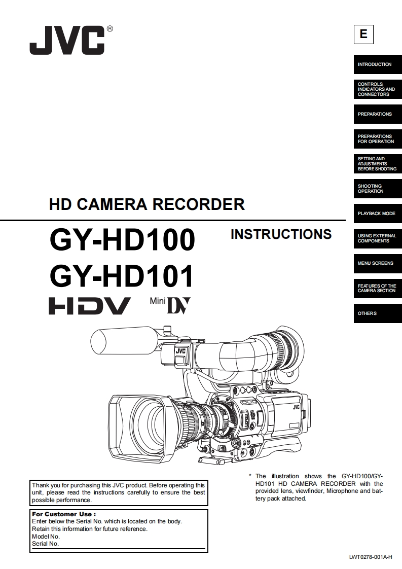 jvc_GY-HD100使用说明书手册