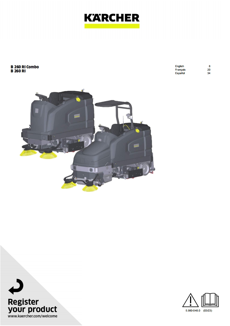 karcher-B260-manual操作与维护手册