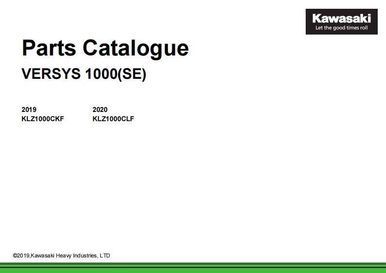 kasawaki川崎MANUAL-DE-PARTES-VERSYS-1000-SE-MY19-20零部件手册