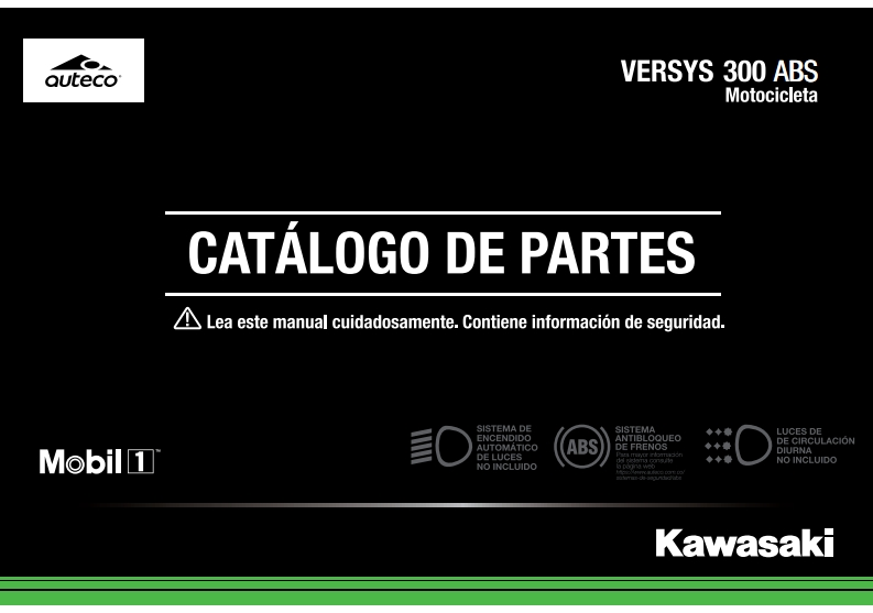 kasawaki川崎MANUAL-DE-PARTES-VERSYS-300-ABS零部件手册