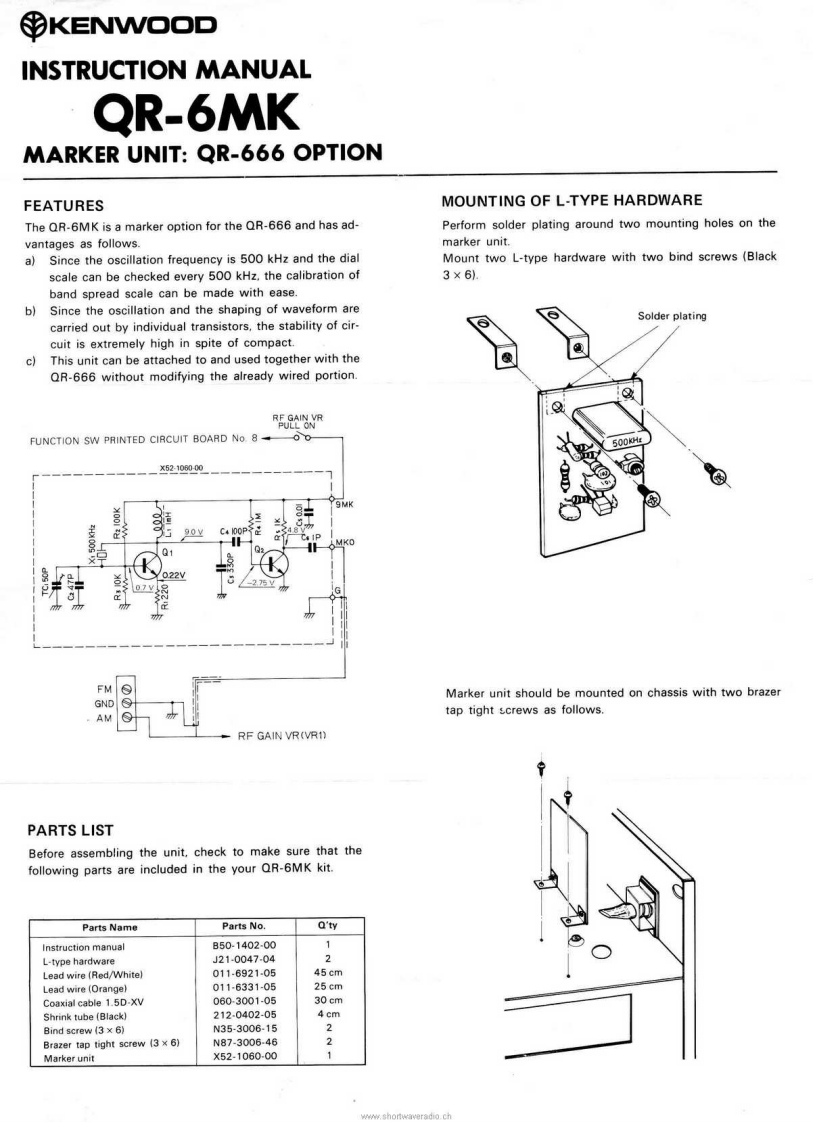 kenwood_qr6mk_使用说明书手册