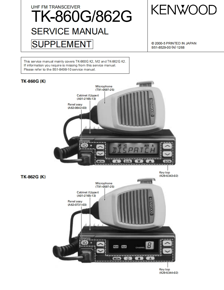 kenwood_tk-760_860g_862g_维修说明书手册_操作说明书手册_with_supplements