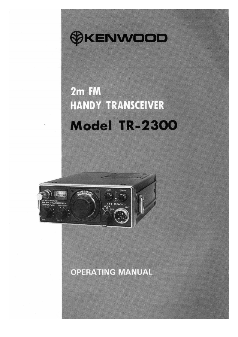 kenwood_tr2300_使用说明书手册