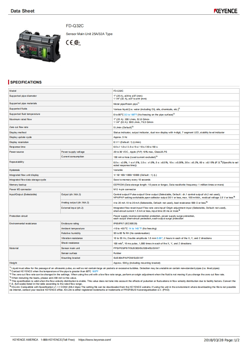 keyence-FD-Q32C-安装调试说明书手册