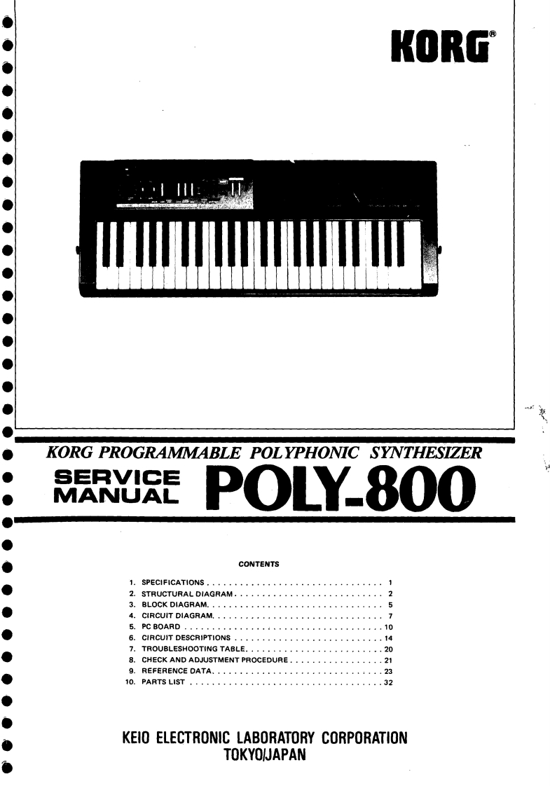 korg-poly800-ex800-维修电器原理图手册
