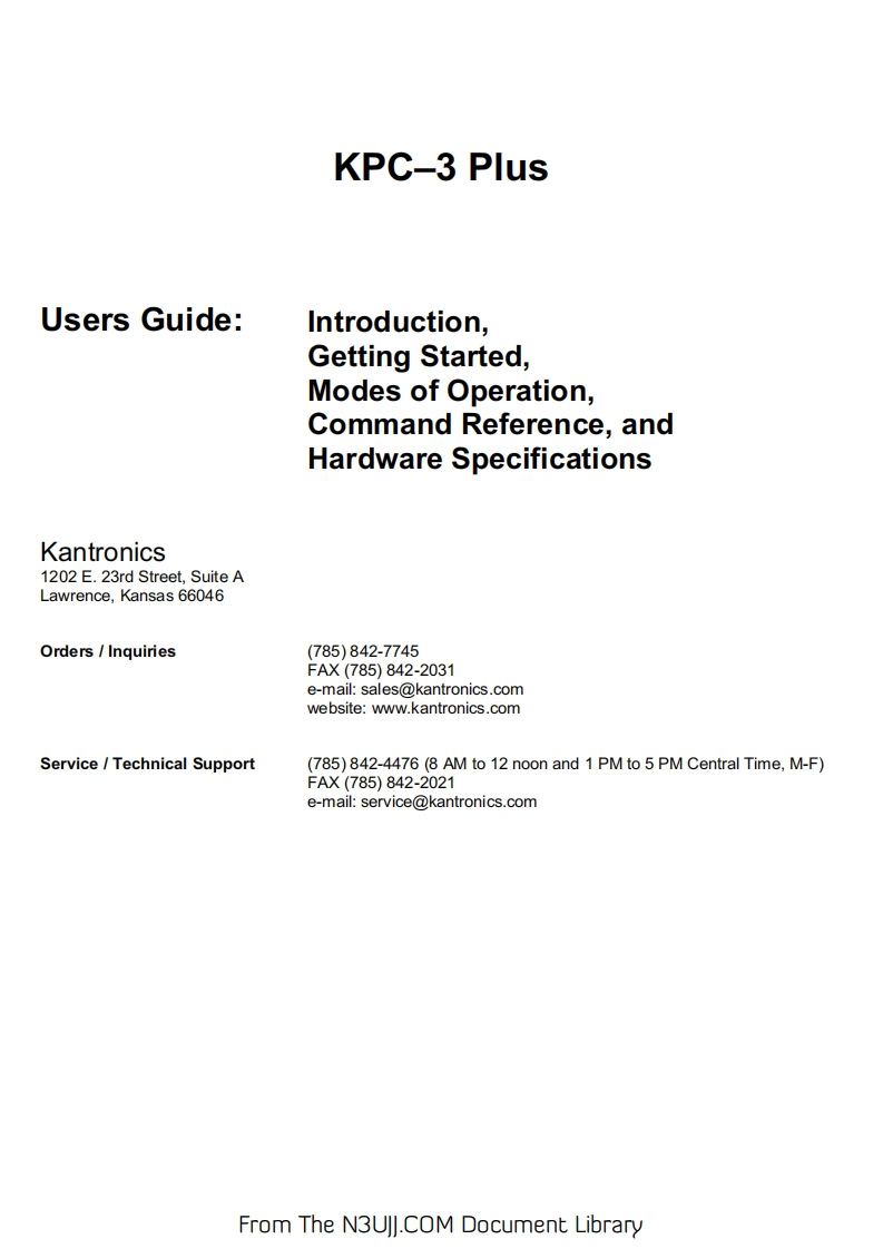 kpc-3plus_操作说明书手册_RevD