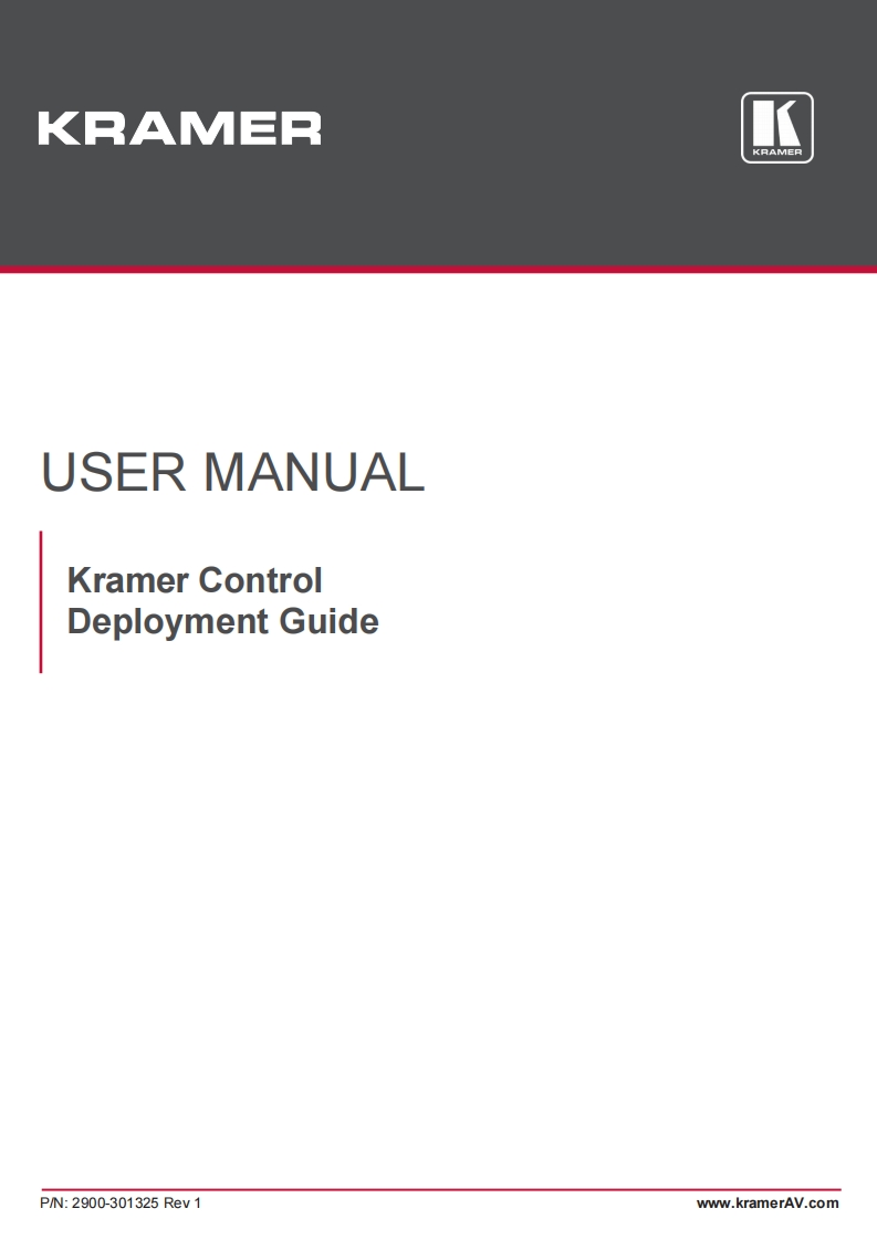 kramerCONTROL操作说明书手册