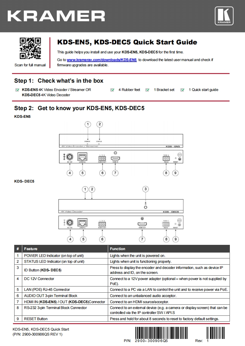 kramerKDSDEC5-KDSEN5操作说明书手册
