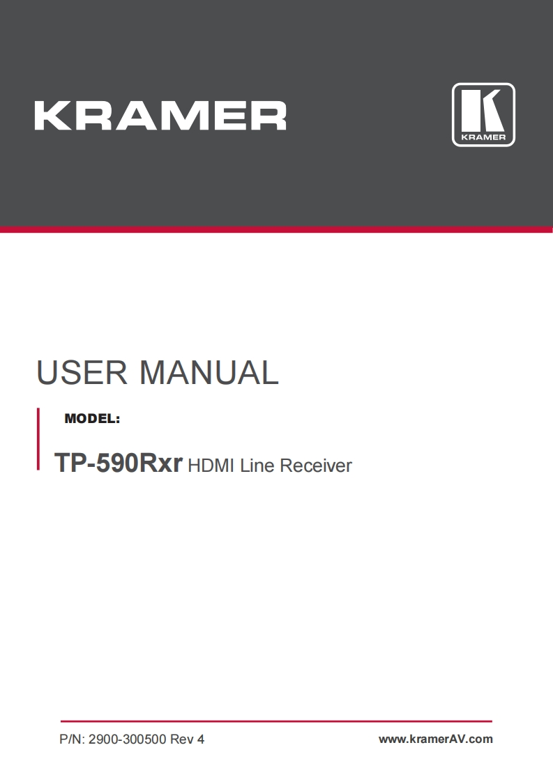 kramerTP590RXR操作说明书手册