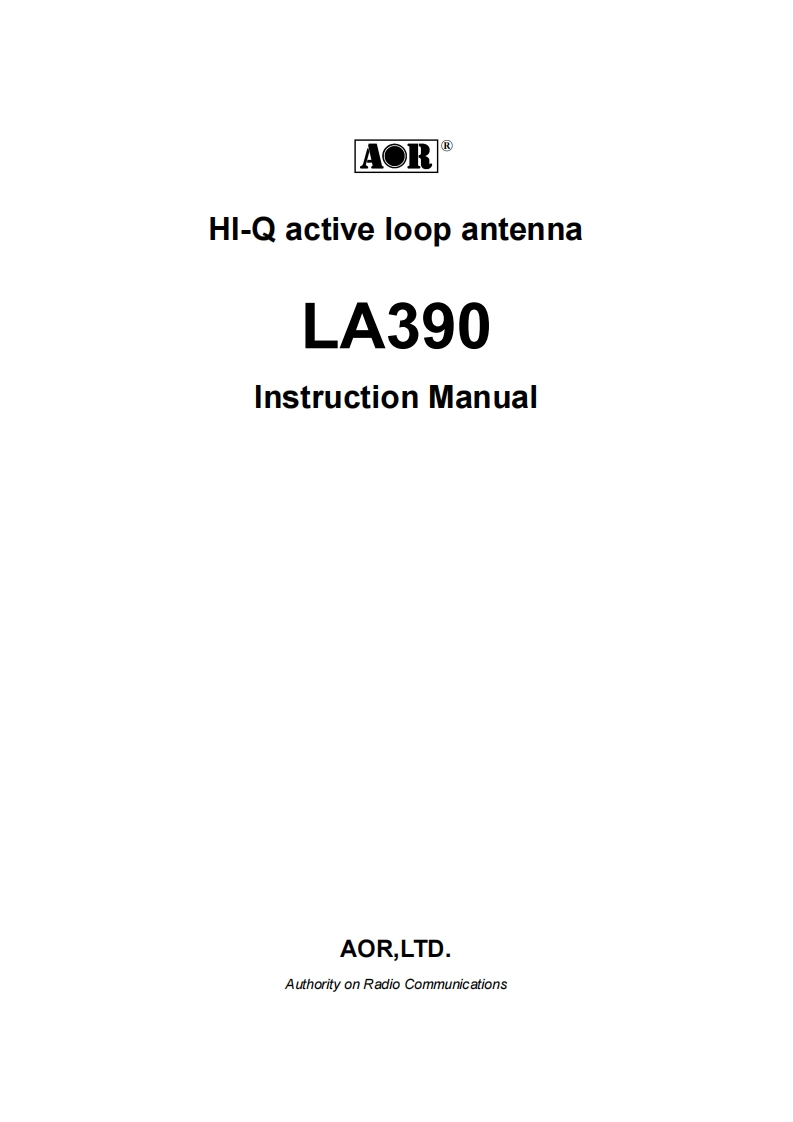 la390_操作说明书手册