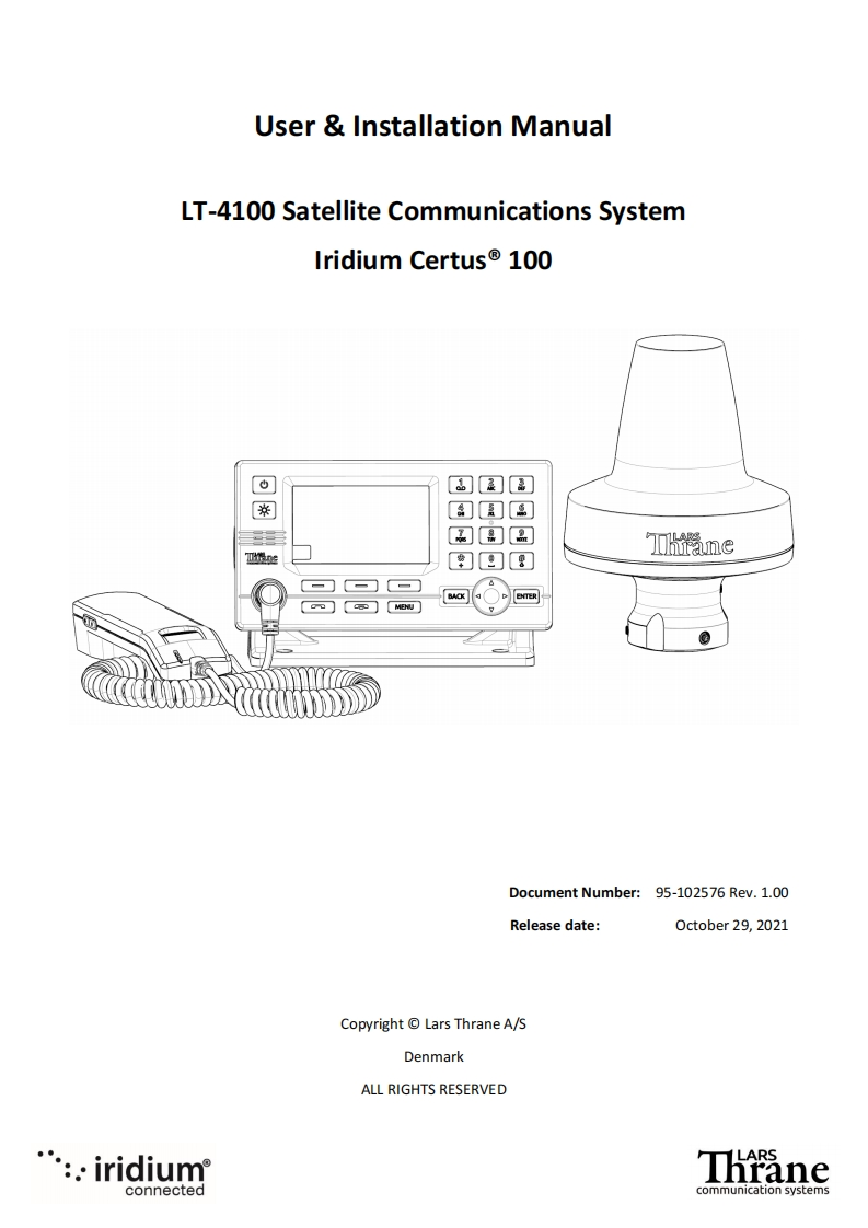 lars-thrane-lt-4100-satellite-system-安装操作说明书手册