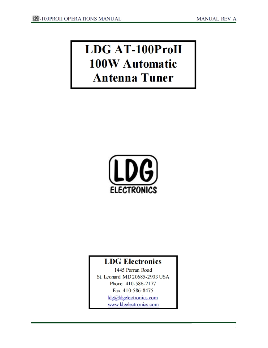 ldg_at100proII_操作说明书手册
