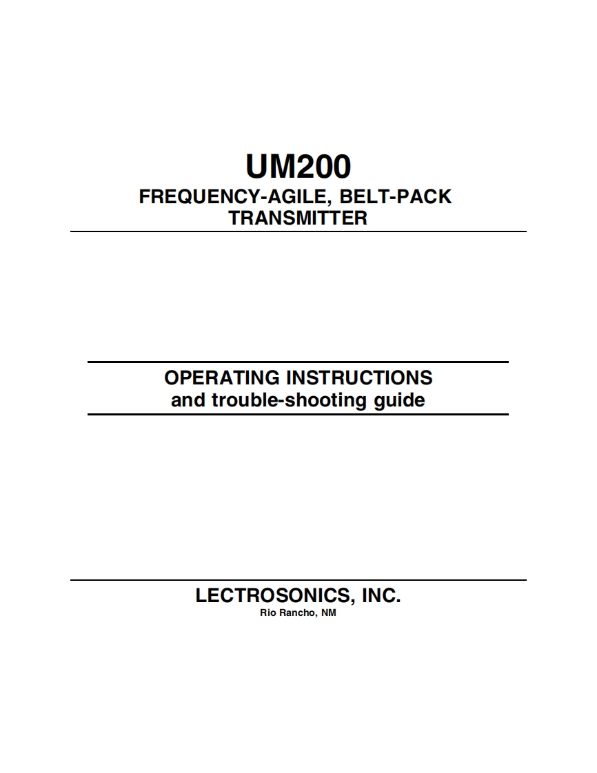 lectrosonics_um200使用说明书手册