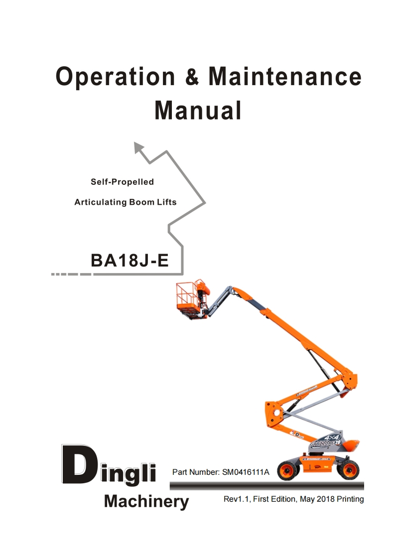 liftx_elevated_platforms_new_zealand_BA18J-E-操作与维修手册（SM0416111A_Rev1