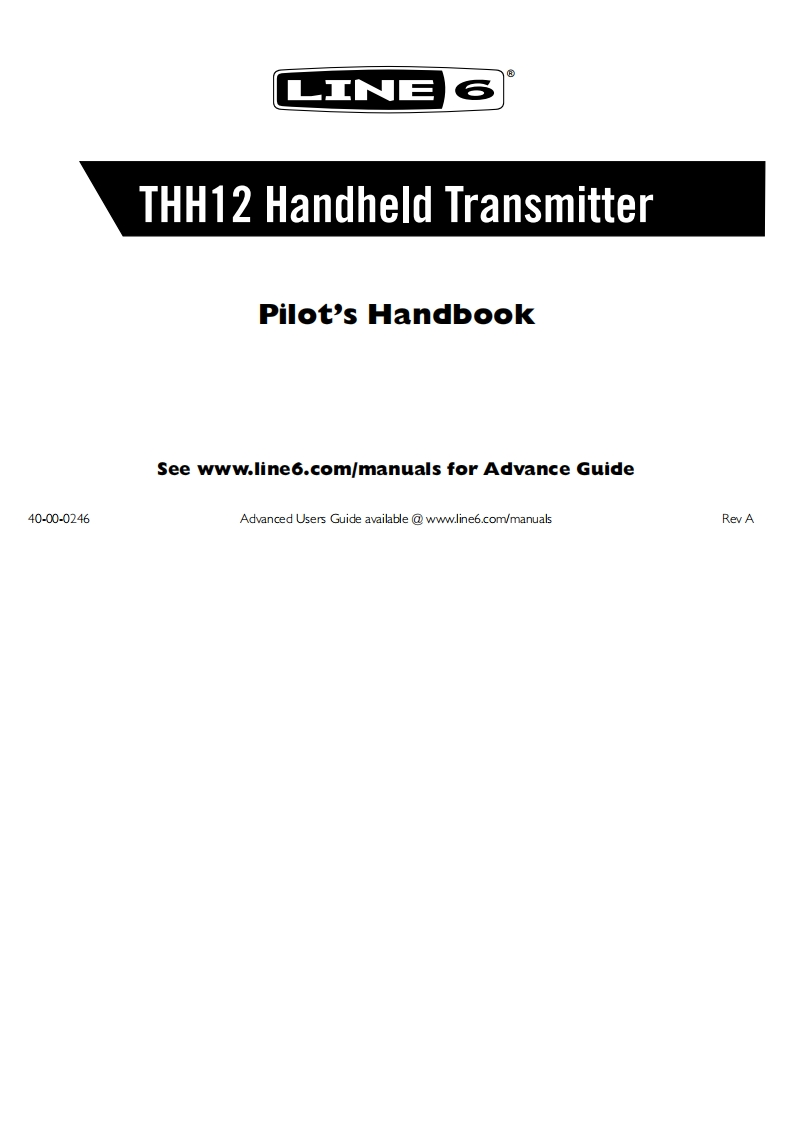 line6THH12操作说明书手册