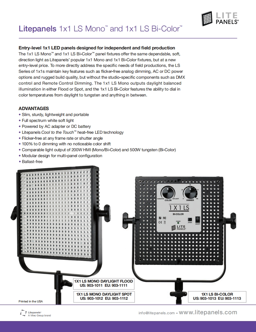 litepanels_1x1_ls_info使用说明书手册