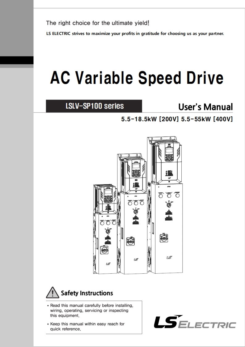 ls-electric-lslv-sp100-安装操作说明书手册